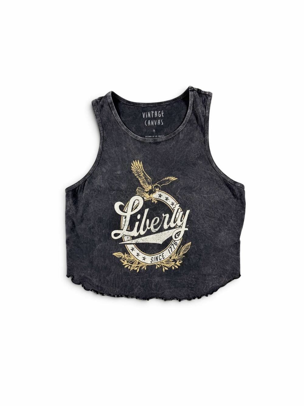 Vintage Canvas Liberty Since 1776 Graphic Tank Top Charcoal Medium
